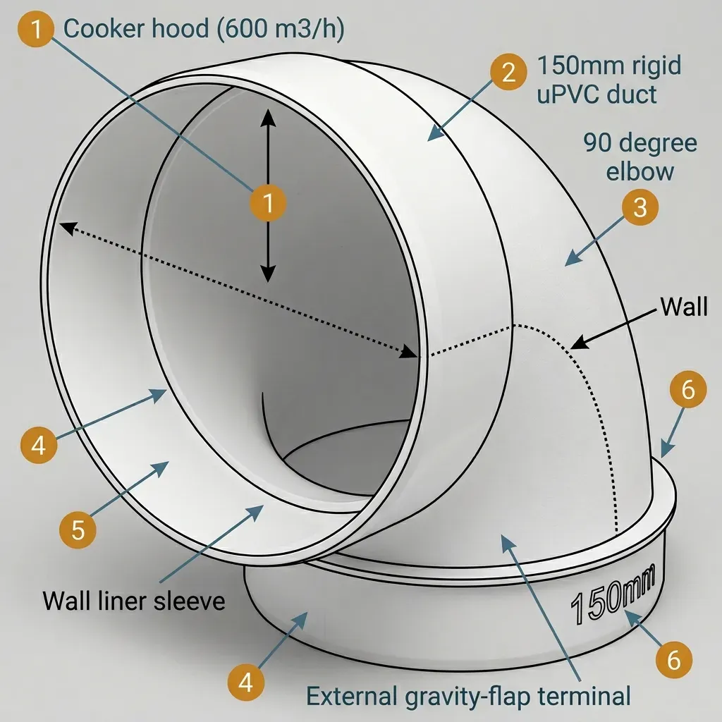 150mm Rigid Ducting: The Correct Spec for Cooker Hood Extraction