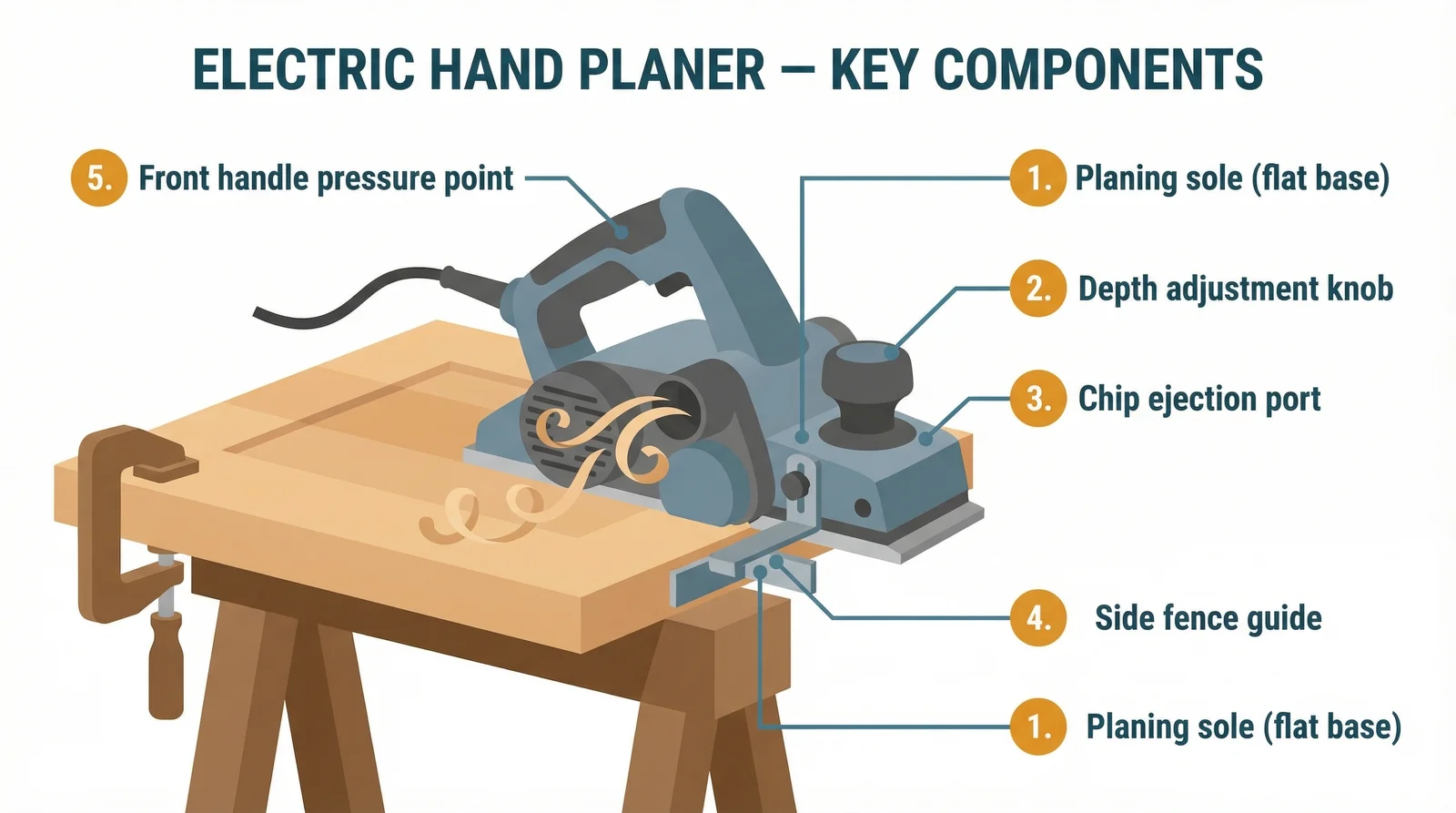 Electric Planer: Door Trimming, Timber Levelling, and Blade Guide