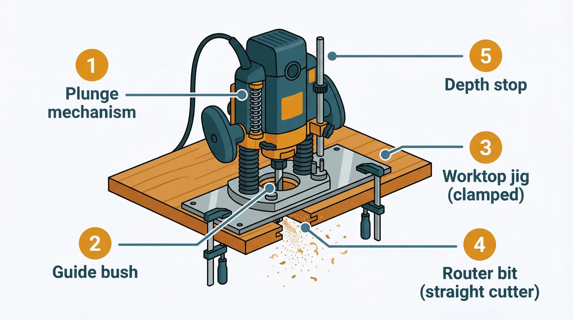 Router: Hinge Recessing, Worktop Joining, and Edge Profiling