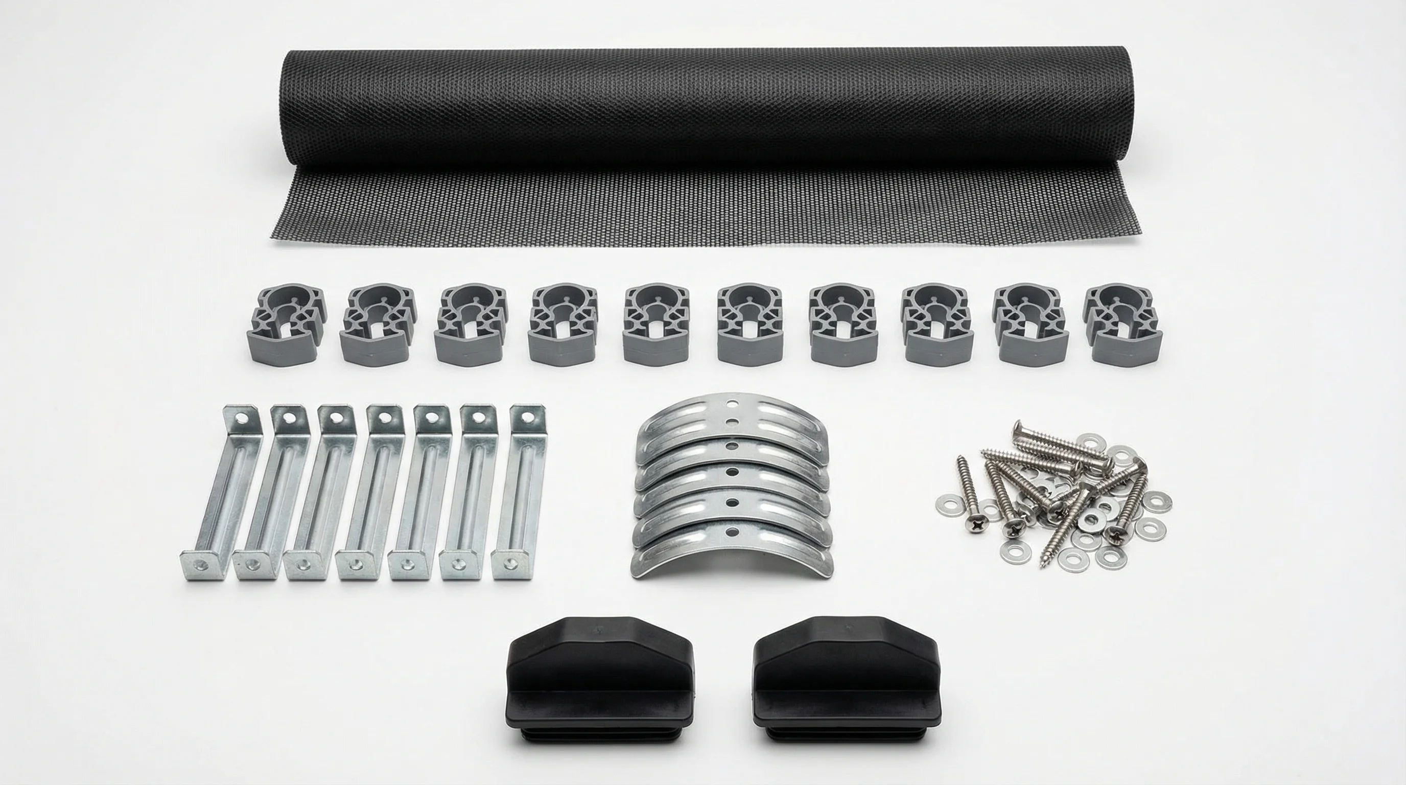 Dry ridge kit components laid out